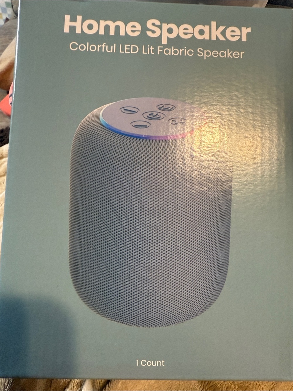 Colorful LED Fabric Portable Speaker - Gray
